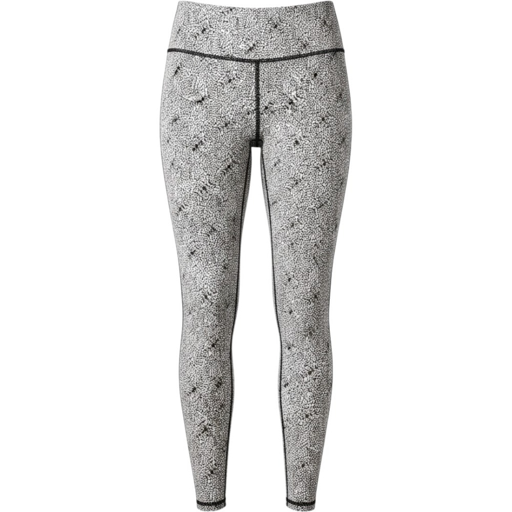 Lululemon Wunder Under Leggings Black White Floral Burst Size 8 High Rise Yoga